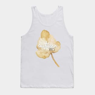 Autumn Vibes sign over watercolour leaf - cosy aesthetic Tank Top